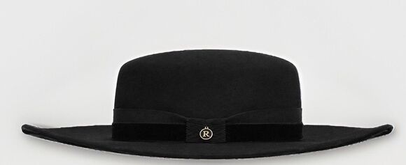 MiniMe Paris Black Wide Brim Felt Fedora Hat Handmade in France Velvet Ribbon R main image 7